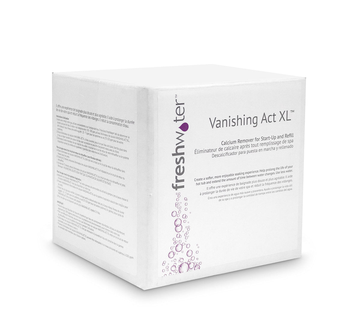 Hot Spring Vanishing Act XL calcium remover on spa drain for softer water and easier maintenance.