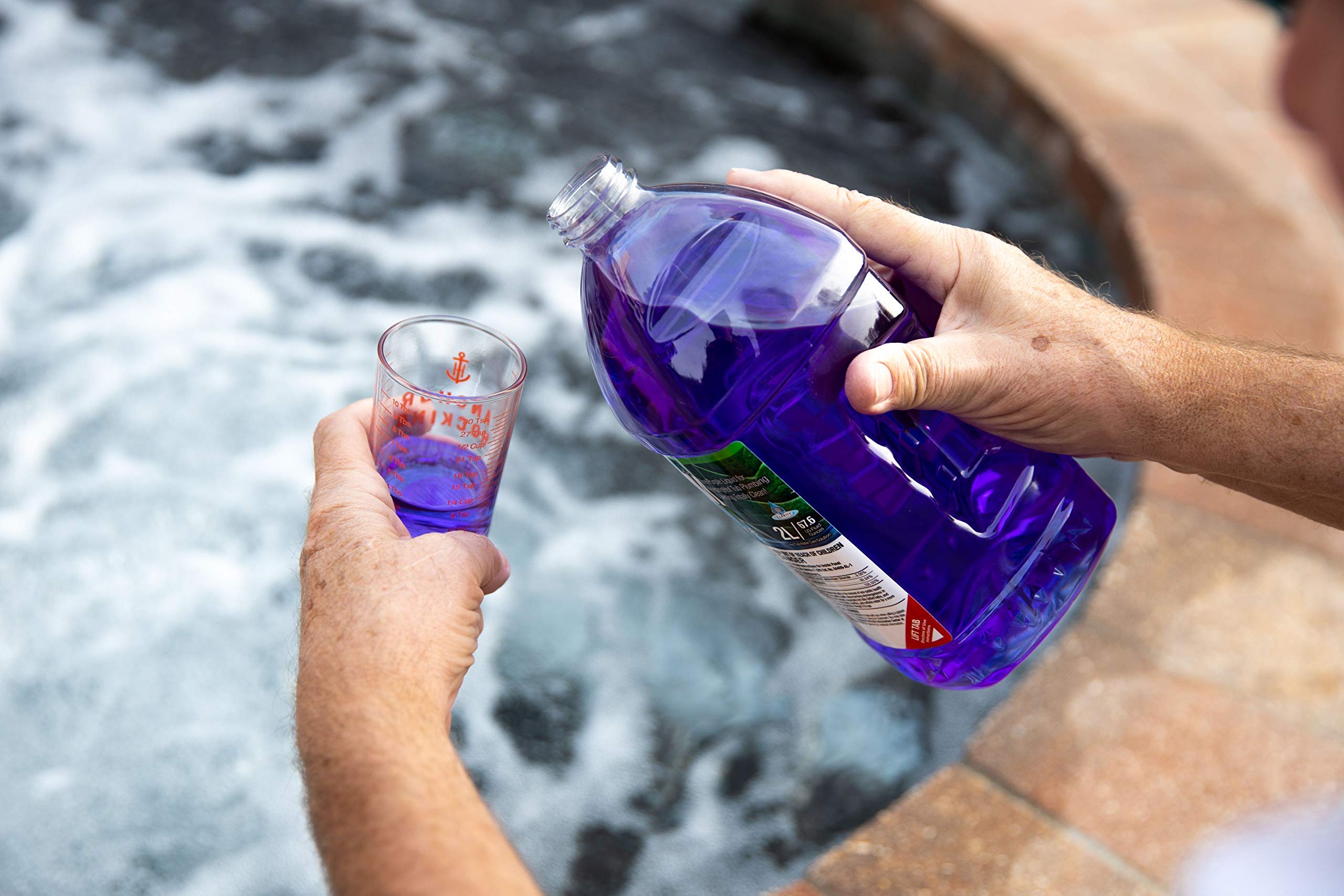 Clear water after Hot Tub Serum treatment in an inflatable spa.