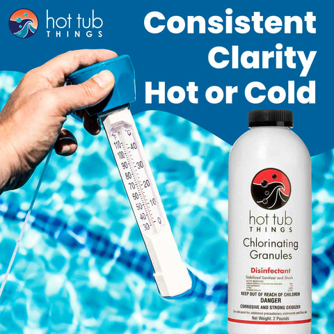 Hot Tub Things 2lb chlorine granules container for compact packaging