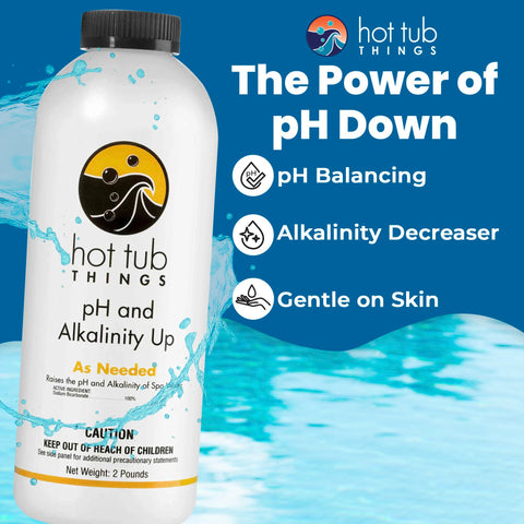 Hot Tub Things alkalinity increaser powder dissolving for stable pool and spa pH.