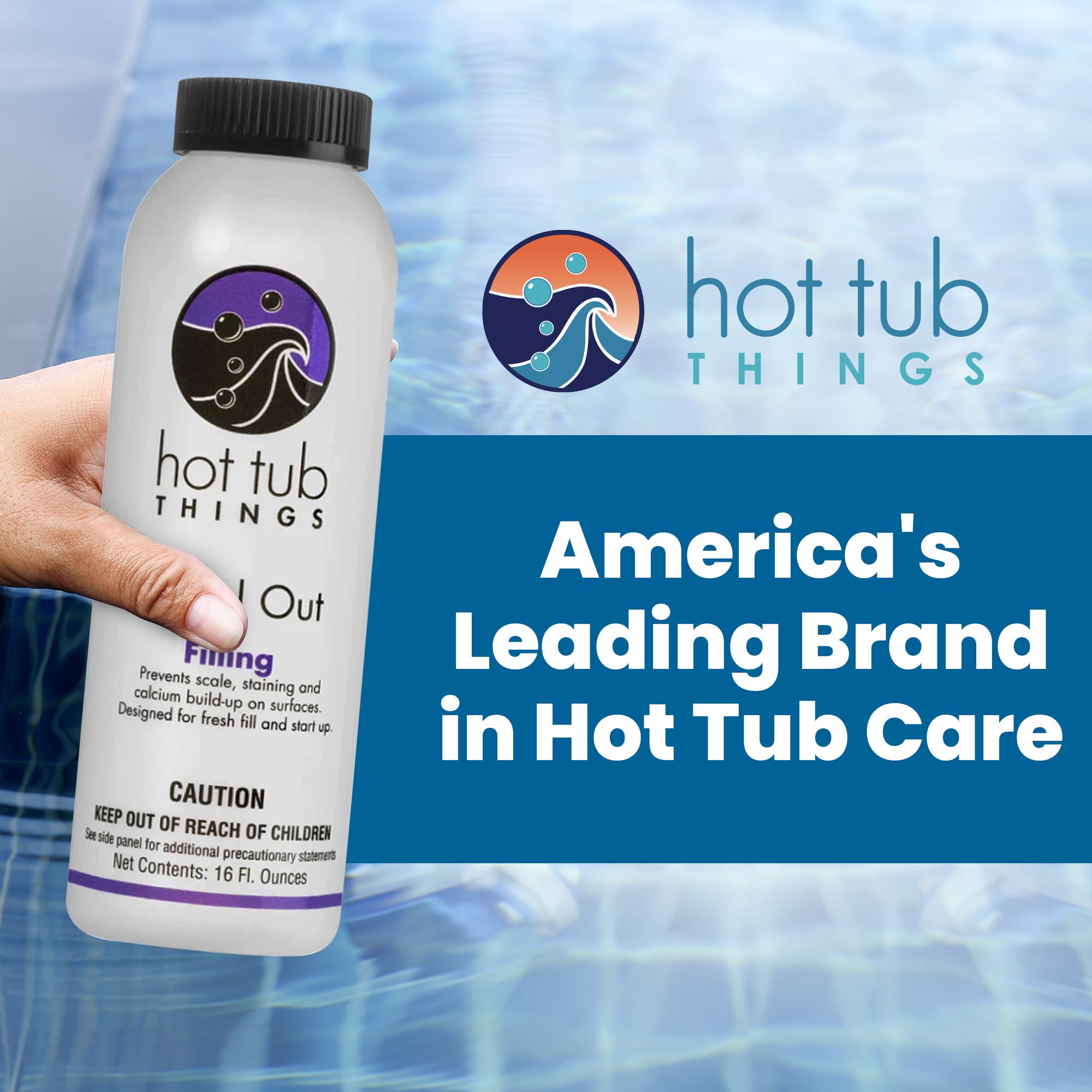 Hot Tub Things Metal Out surface protection preventing staining on spa surfaces.
