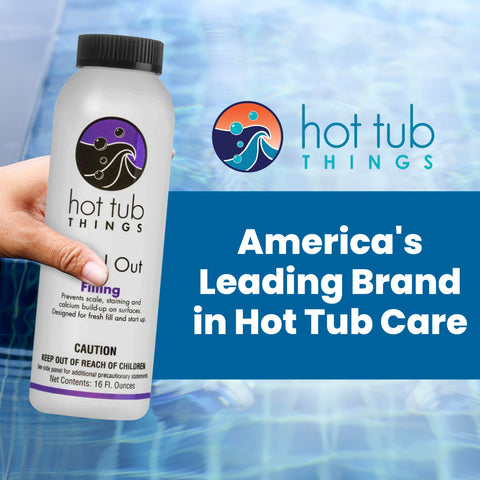 Hot Tub Things Metal Out surface protection preventing staining on spa surfaces.