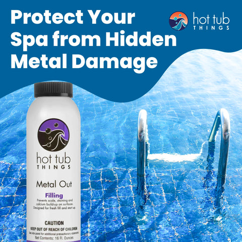 Hot Tub Things Metal Out system compatibility with chlorine and bromine.