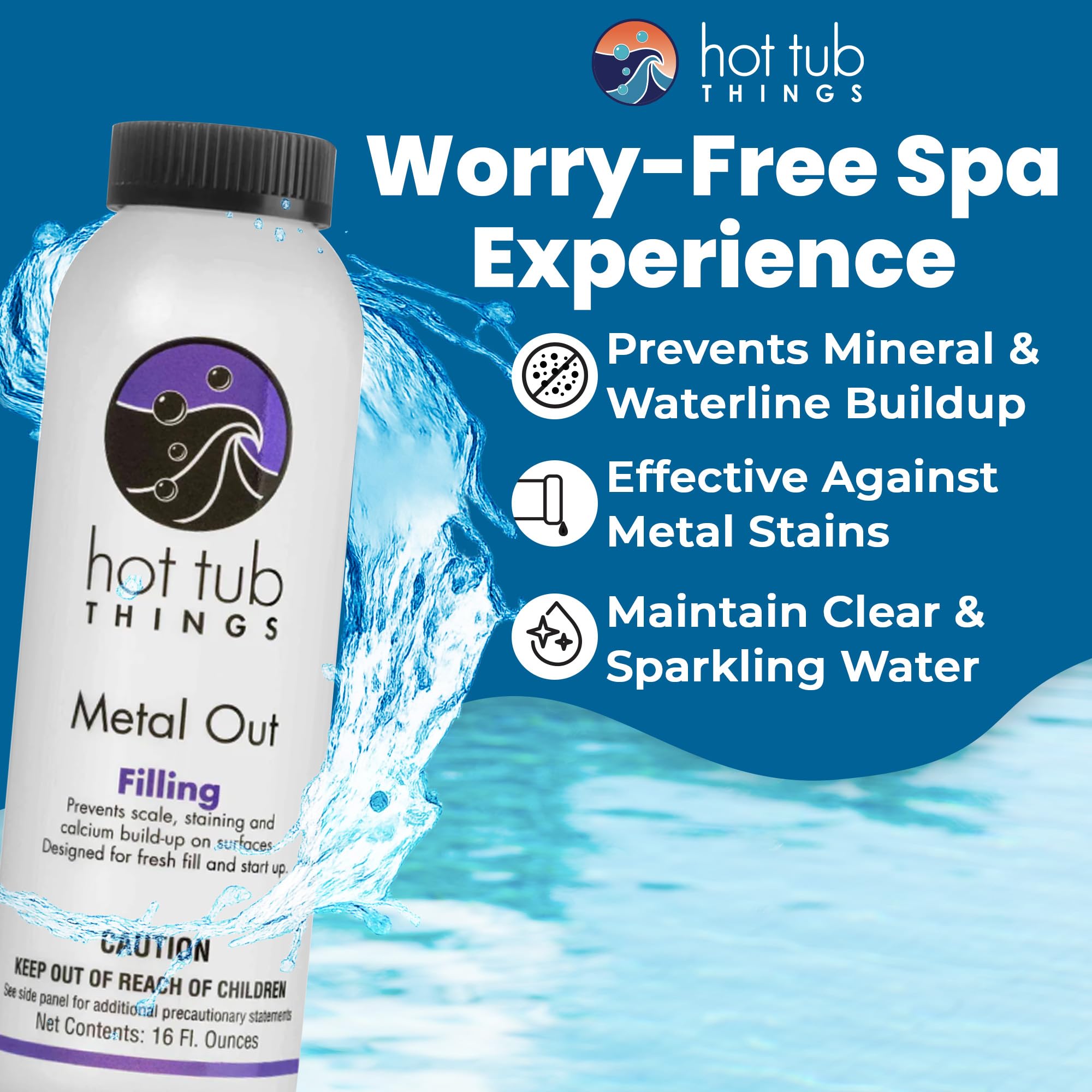 Hot Tub Things Metal Out clear water after treatment showing improved clarity.