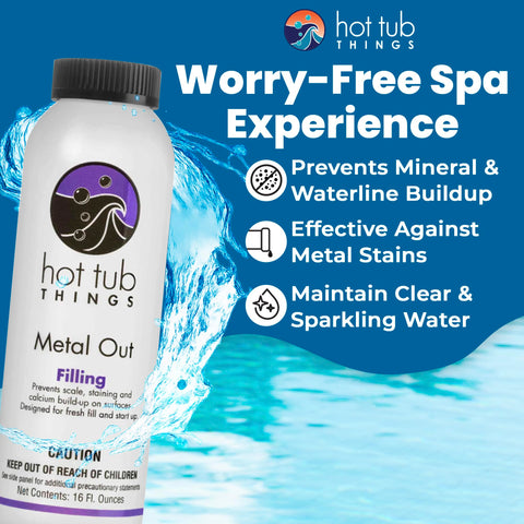 Hot Tub Things Metal Out clear water after treatment showing improved clarity.