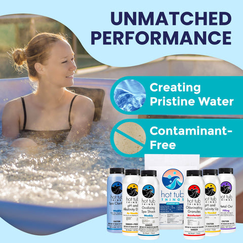 Hot Tub Things spa shock bottle refreshes water and clarity.