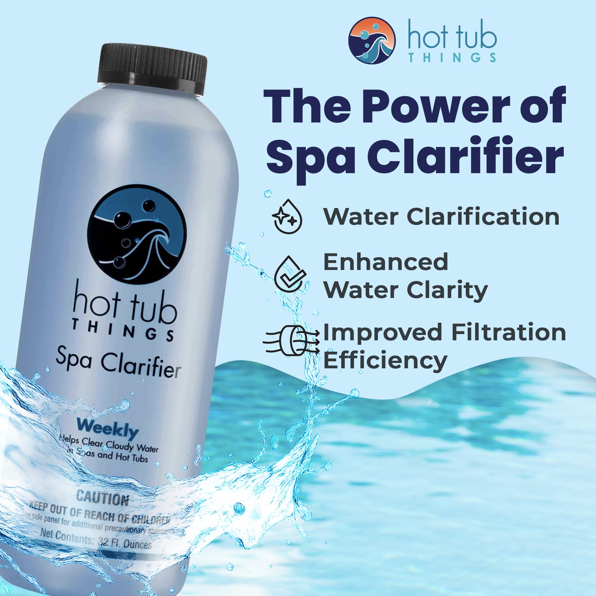 Hot Tub Things Spa Water Clarifier clears cloudy water for a pristine soak