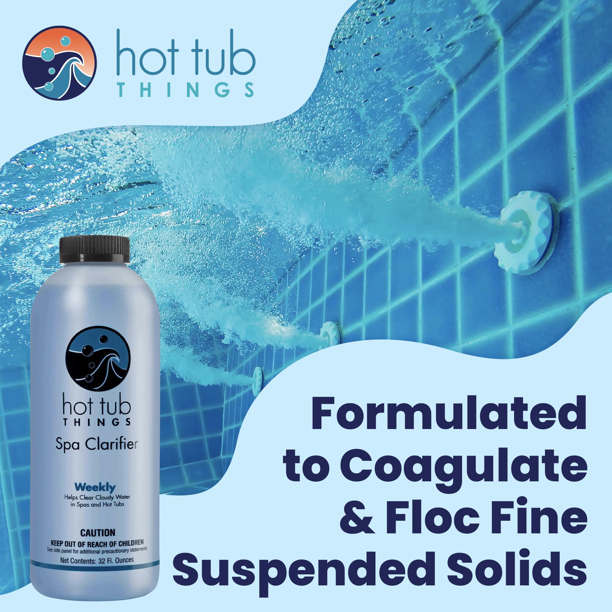 Hot Tub Things Spa Water Clarifier boosts filtration to trap tiny particles