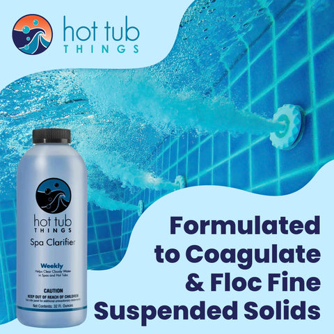Hot Tub Things Spa Water Clarifier boosts filtration to trap tiny particles