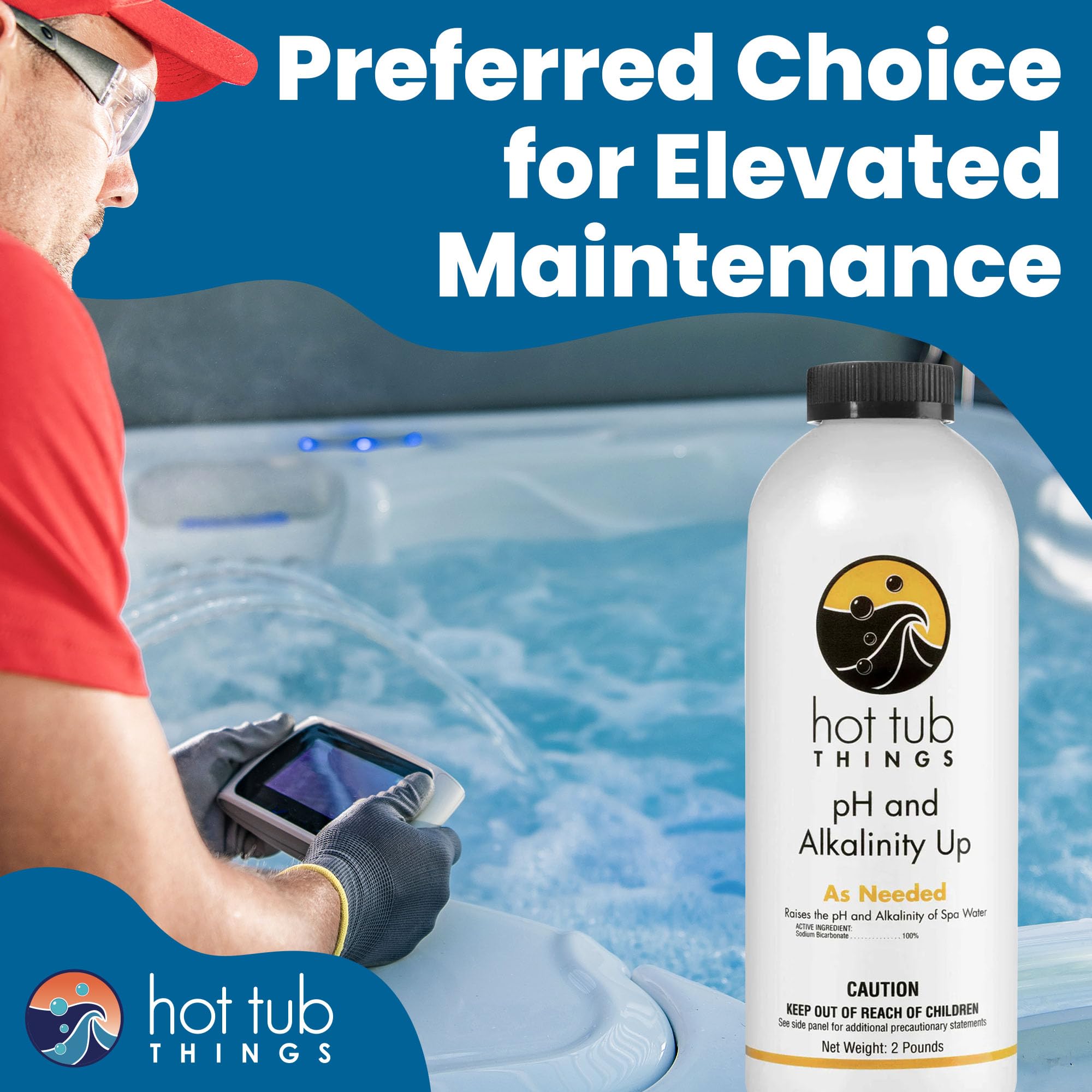 Hot Tub Things water balance maintenance image communicates ongoing spa clarity.