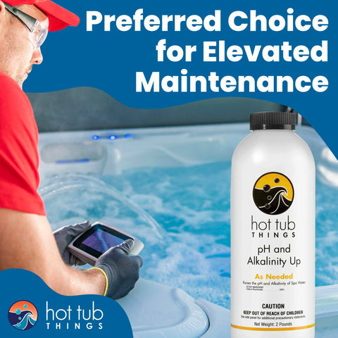 Hot Tub Things water balance maintenance image communicates ongoing spa clarity.