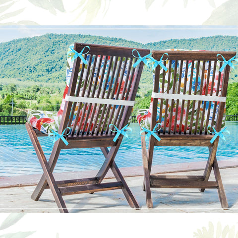Hoteam cushions with laces and elastic bands stay secure on chairs
