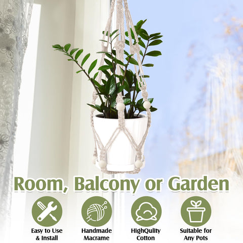 Hoteam indoor/outdoor boho planter holder for versatile spaces.
