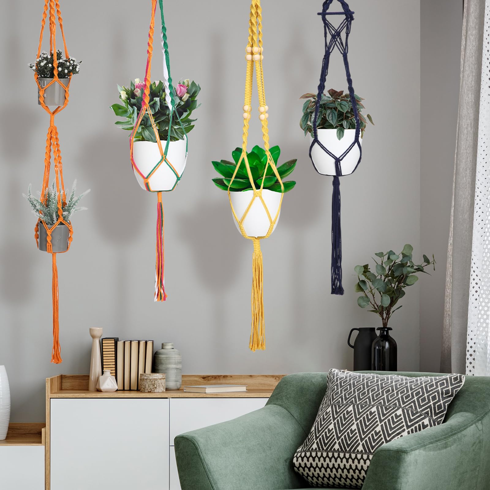 Hoteam macrame hangers easy to install and set up across spaces