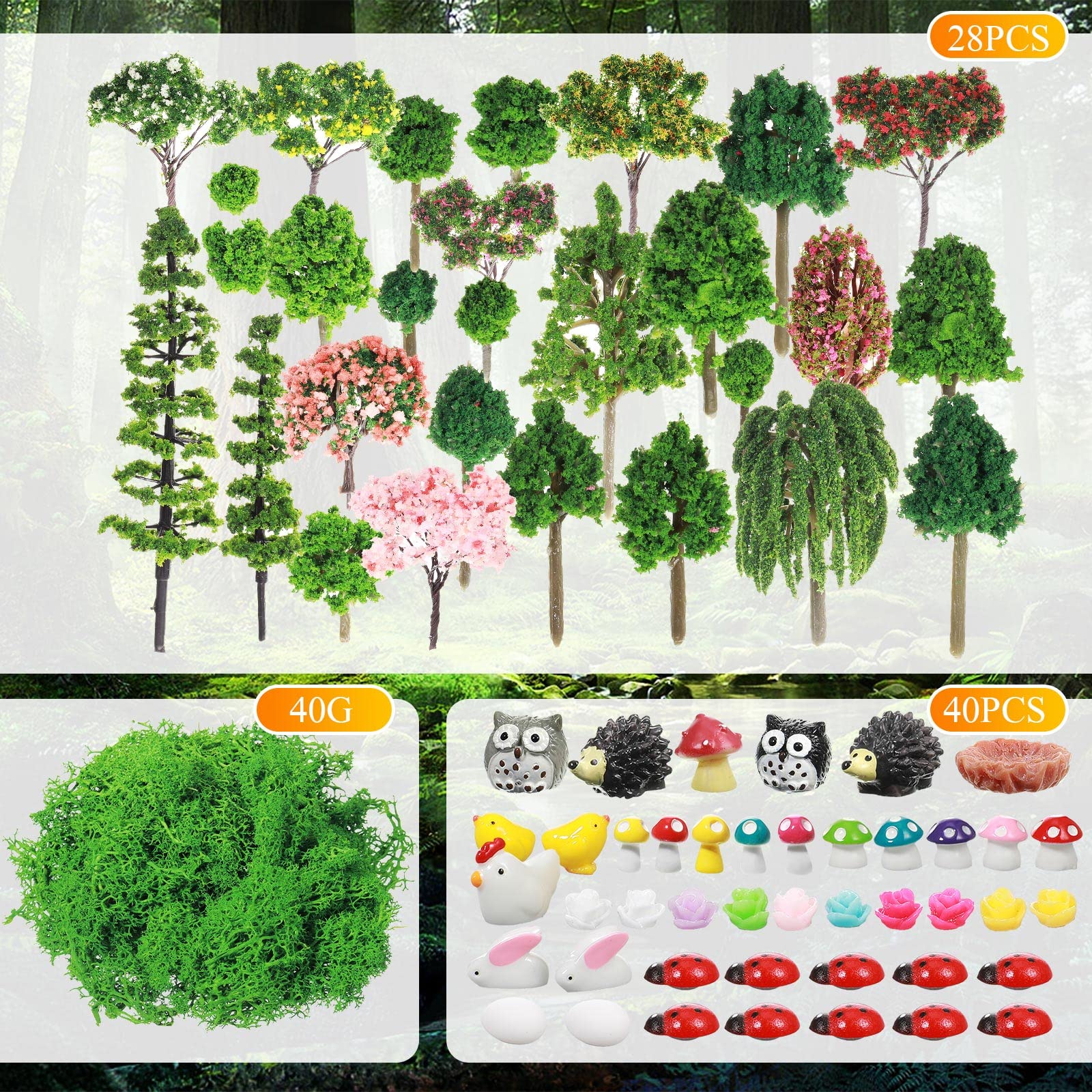 Hoteam miniature animals figurines add charm and storytelling for mini landscapes.