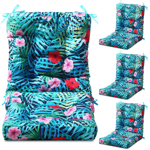 Hoteam palm-pattern outdoor cushions on deep-seat chairs for durable comfort