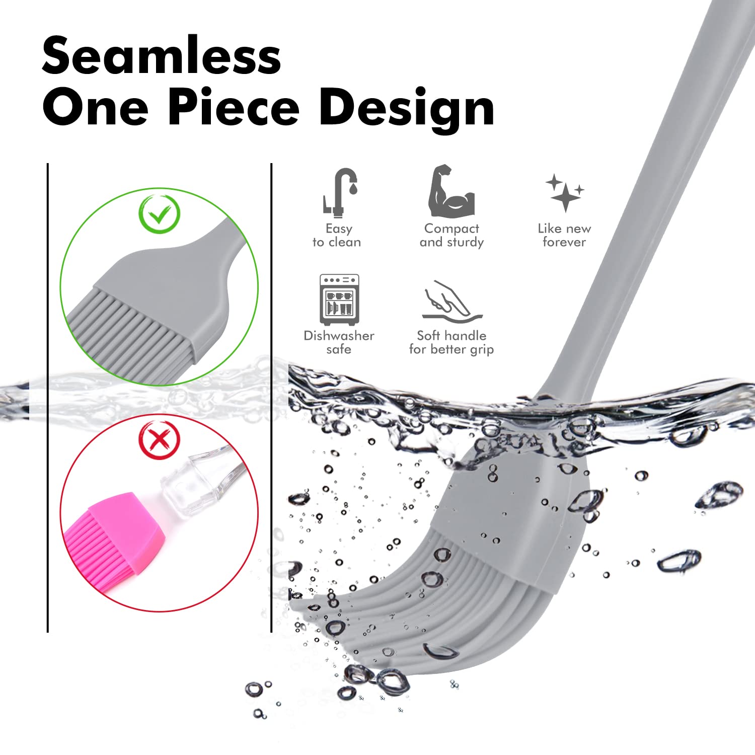 HOTEC basting brush dishwasher safe design for quick, easy cleanup