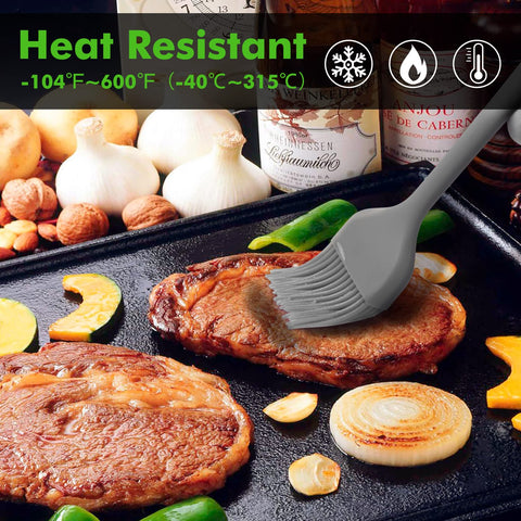 HOTEC basting brush four row silicone bristles for holding generous sauces