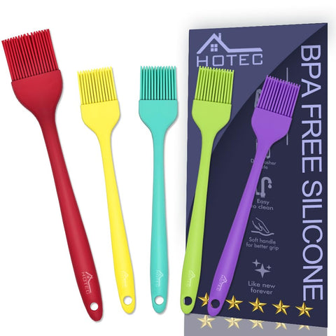 HOTEC large silicone basting brush ready to glaze sauces on grilled meats.