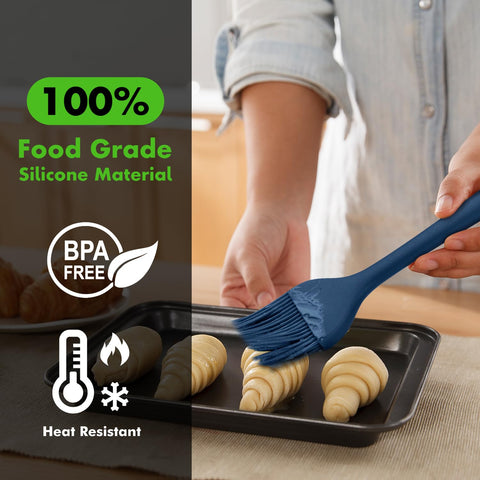 HOTEC small silicone basting brush in use for pastry glaze