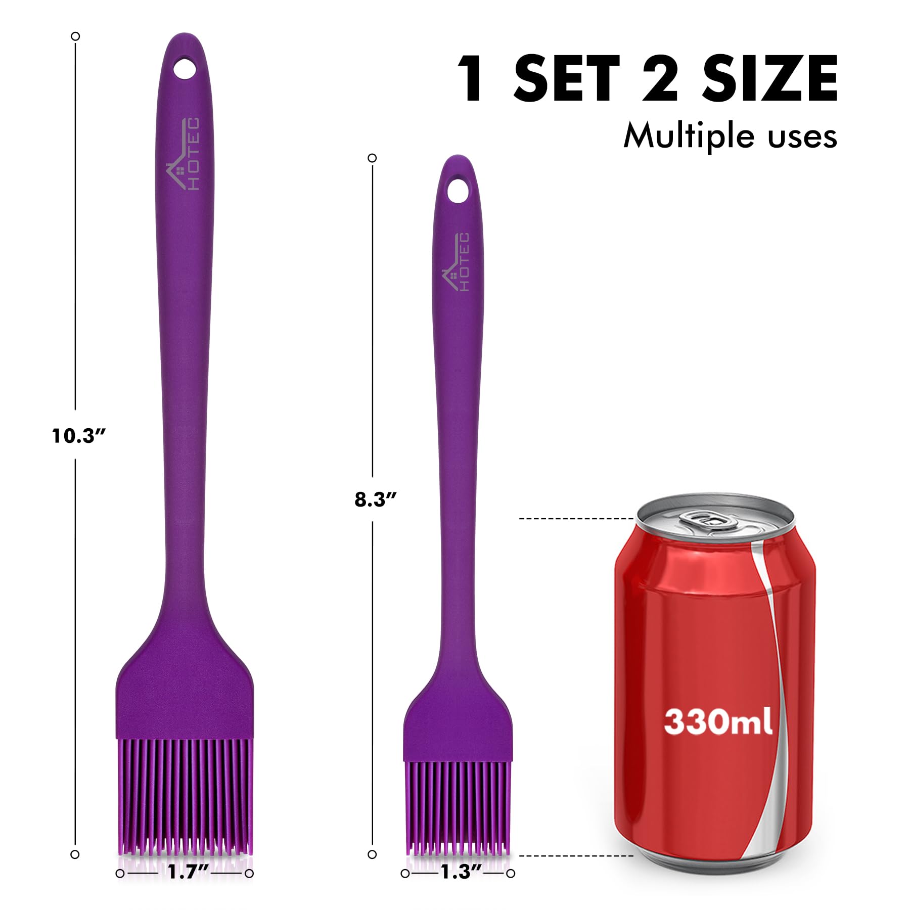 HOTEC basting brush small silicone heat resistant for precise glaze touches