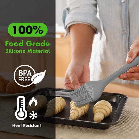 HOTEC basting brush with stainless steel core and non slip handle for sturdy control