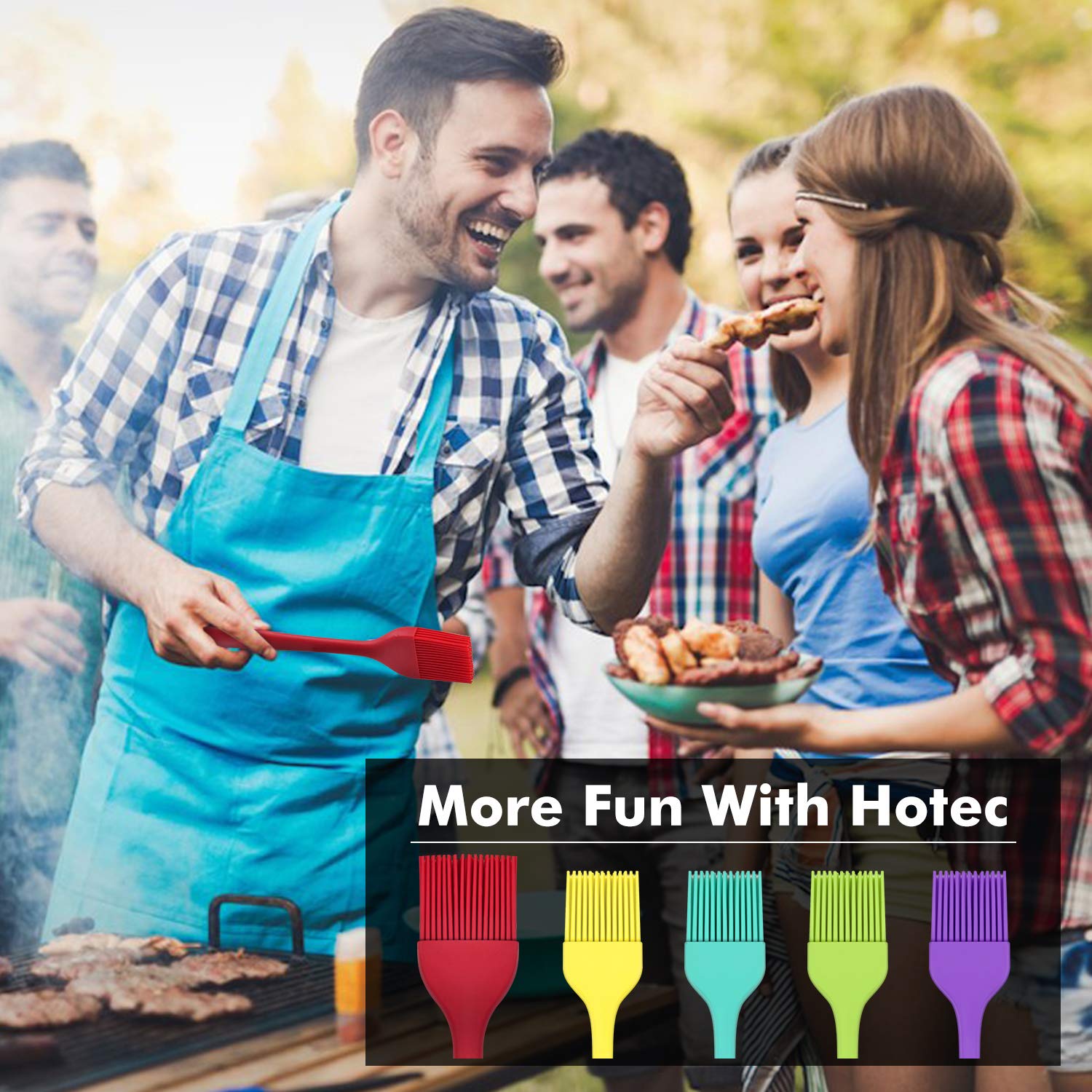 Hotec silicone brush set ideal for marinating, buttering, and sauces.