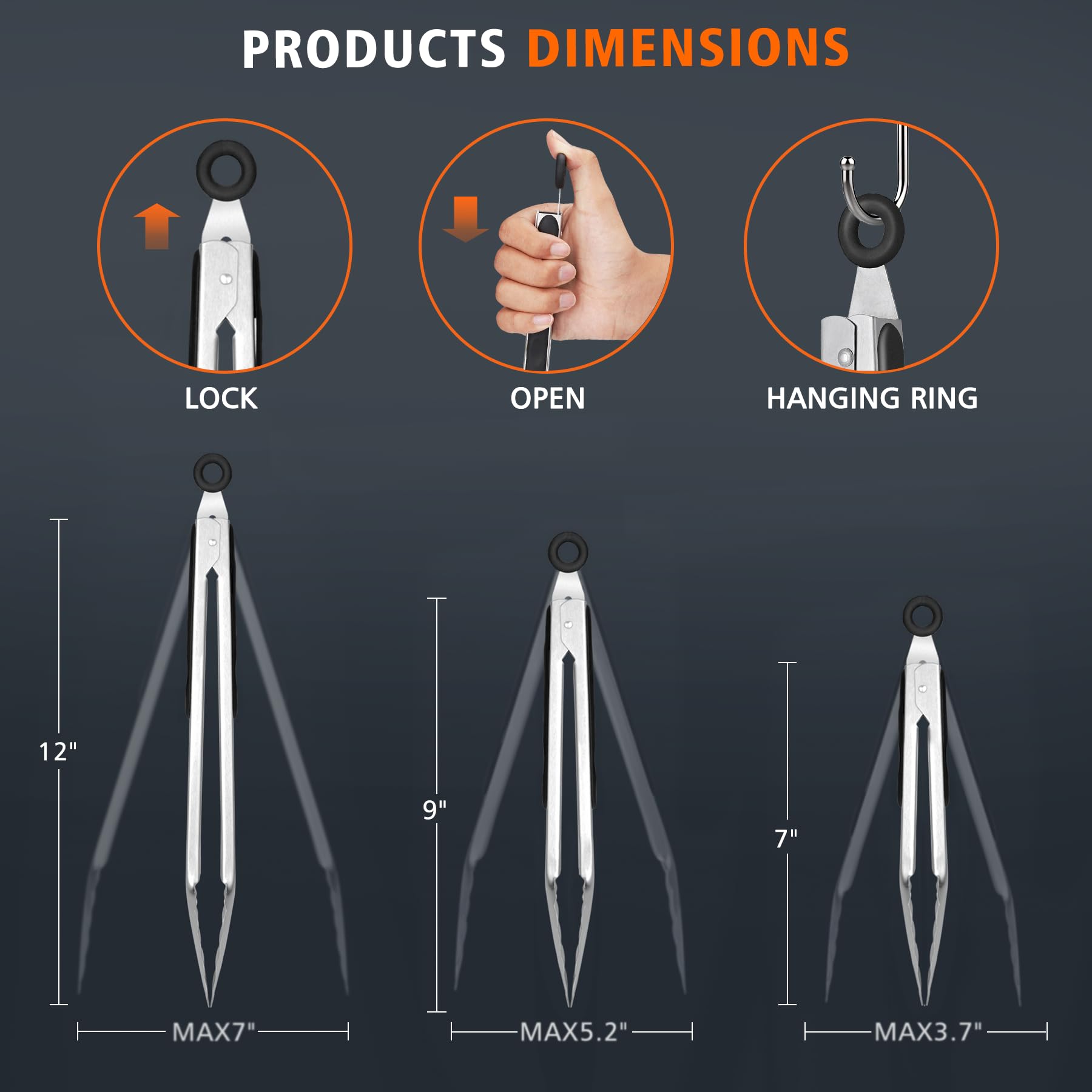 Hotec ergonomic grip minimizes slips while tossing or flipping foods