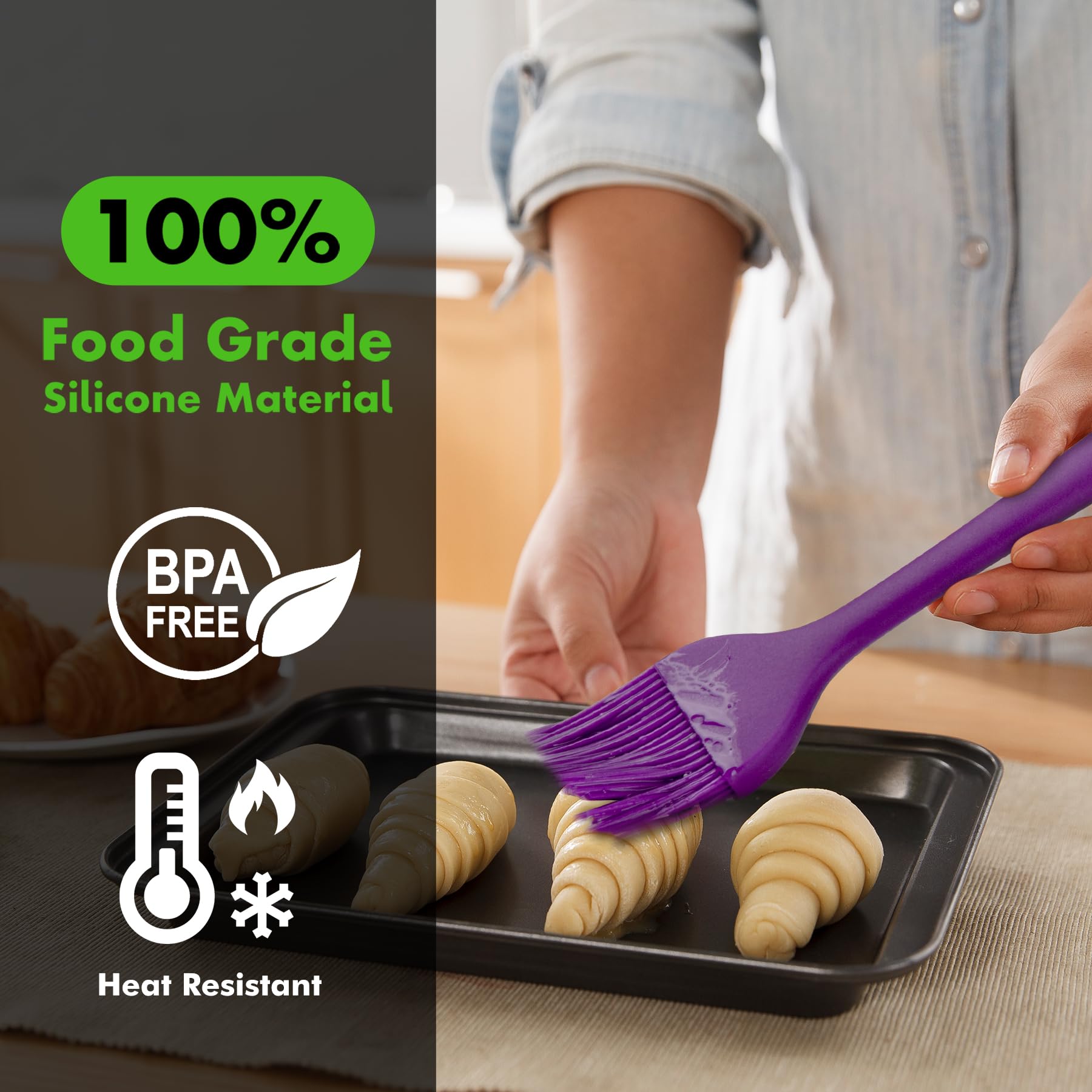 HOTEC silicone pastry brush for butter glaze and BBQ sauce