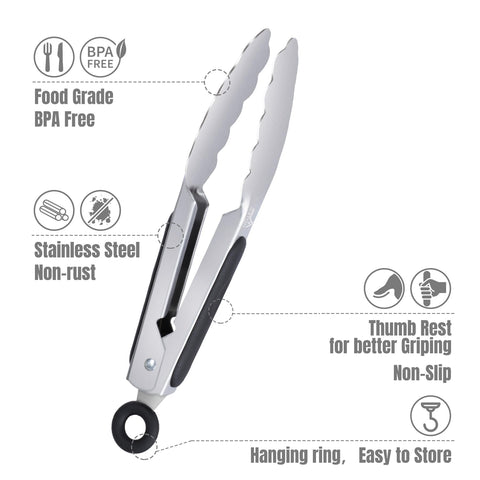 Hotec tongs with safety handle design protecting hands during use.