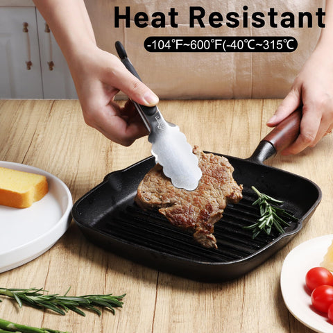 Hotec tongs with silicone grip for comfortable, secure handling.