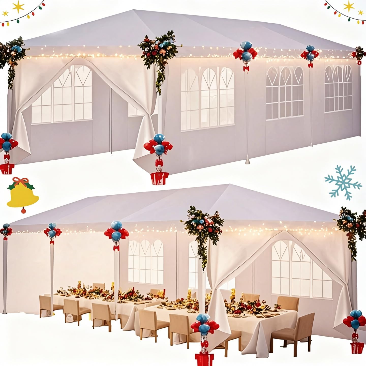 Hoteel 10x30 party tent exterior ready for outdoor event