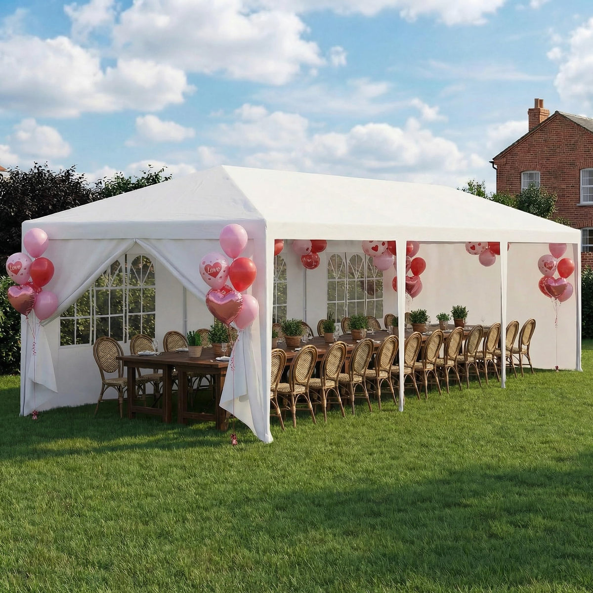 Hoteel 10x30 tent frame offering a sturdy outdoor shelter.