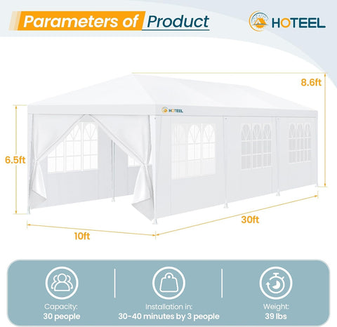 Hoteel 10x30 waterproof top tarp withstands light rain