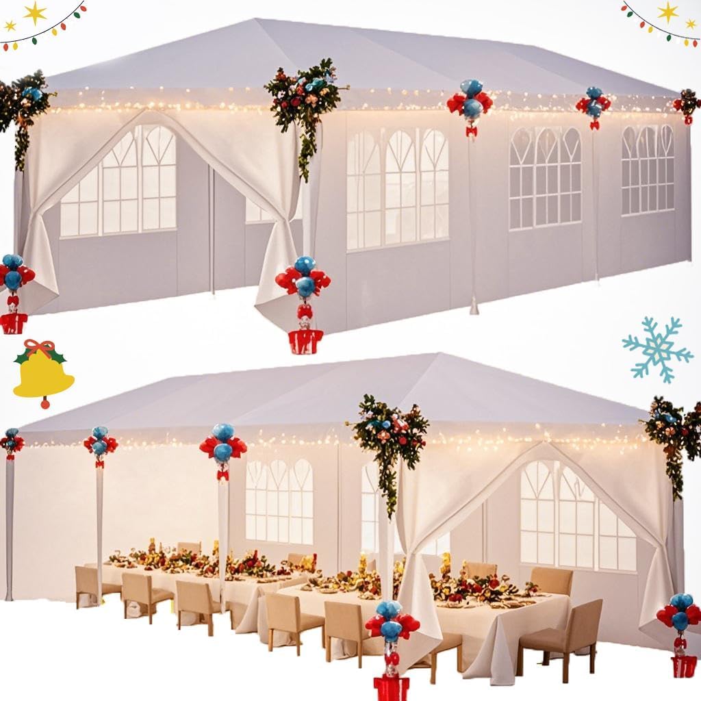 Hoteel 10x30ft party tent setup showing spacious shade for outdoor events