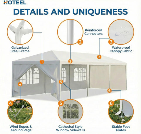 Hoteel waterproof sun protection canopy blocks UV rays.