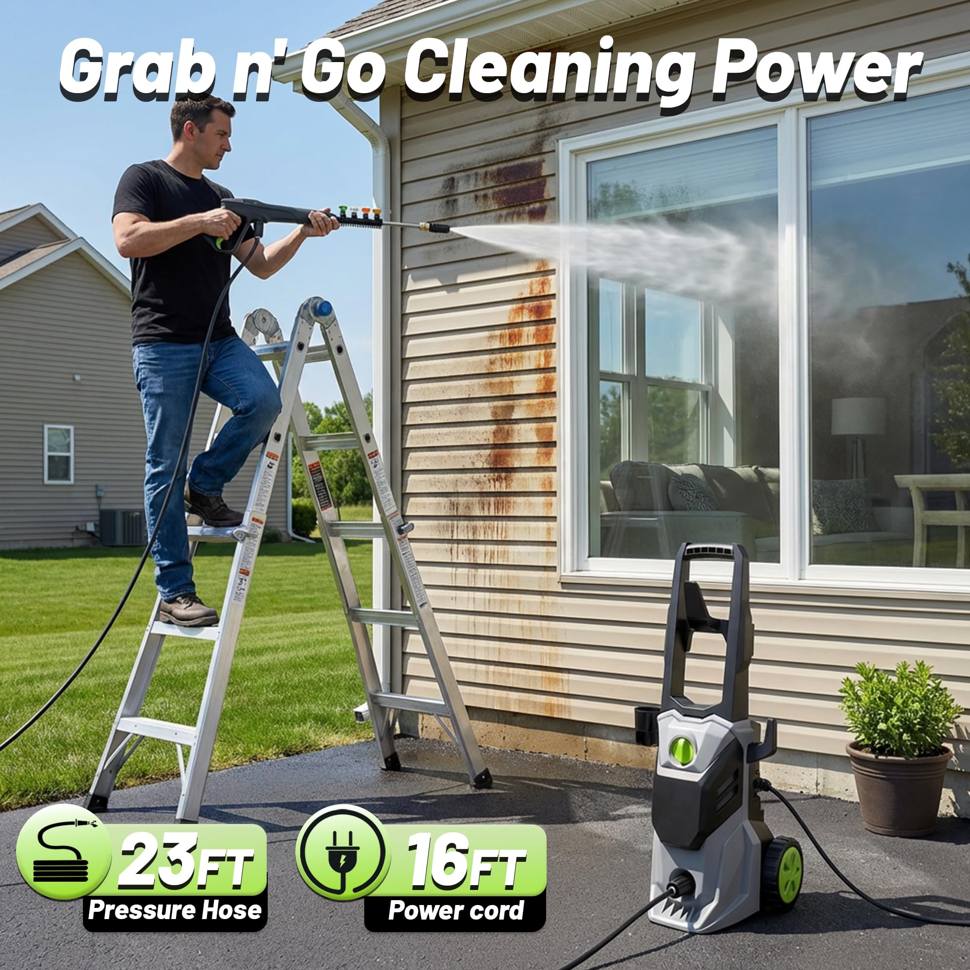 HOTFINE stainless steel spray gun preventing leaks during cleaning.