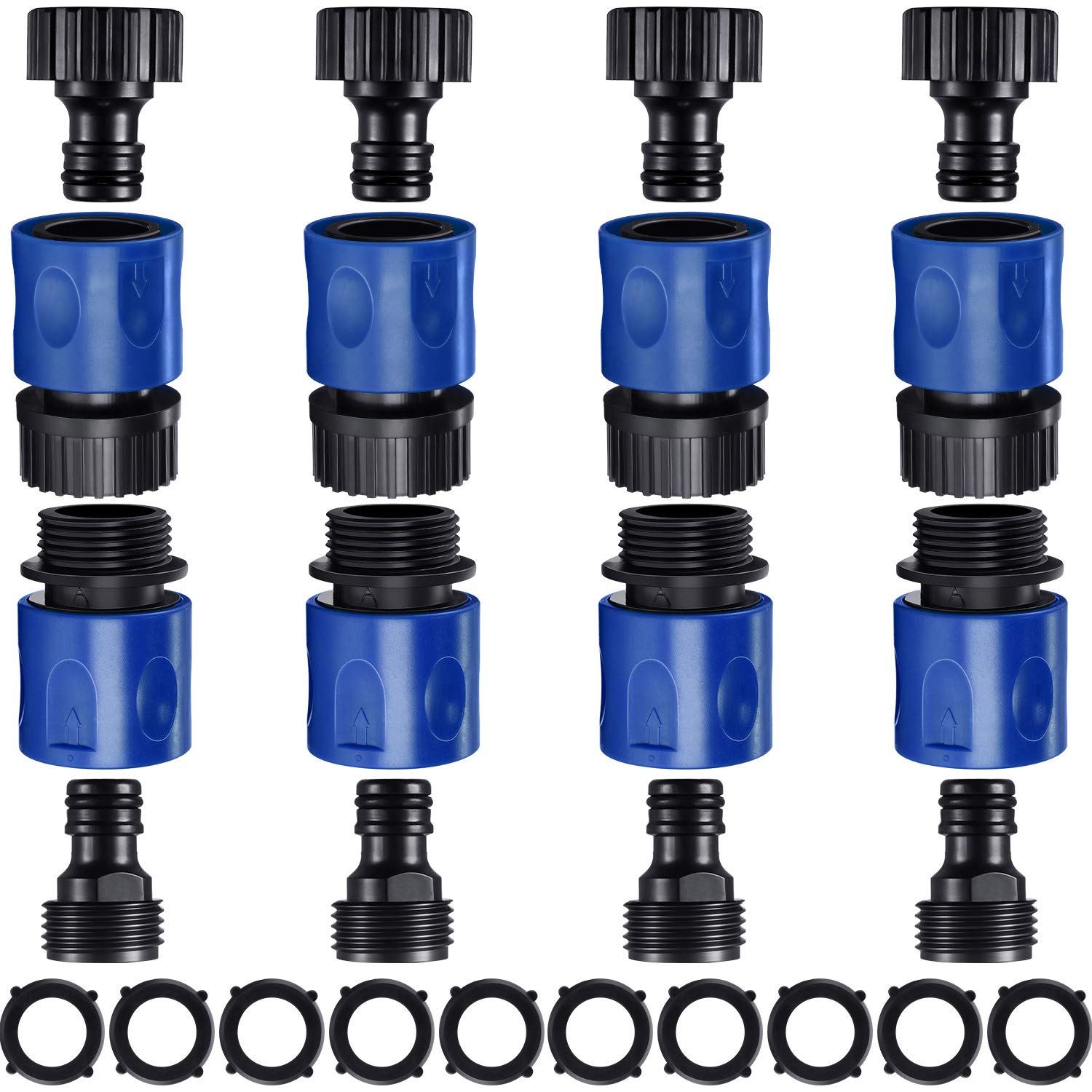 Hotop 16-piece garden hose connectors package for versatile, leak-free setup.