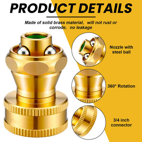 Hotop three-pack brass nozzles provide durable, long-lasting garden and home use