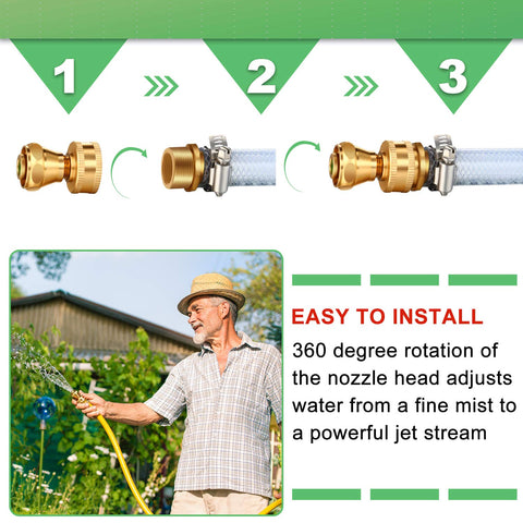 Hotop three-pack brass nozzles ready for garden and car cleaning