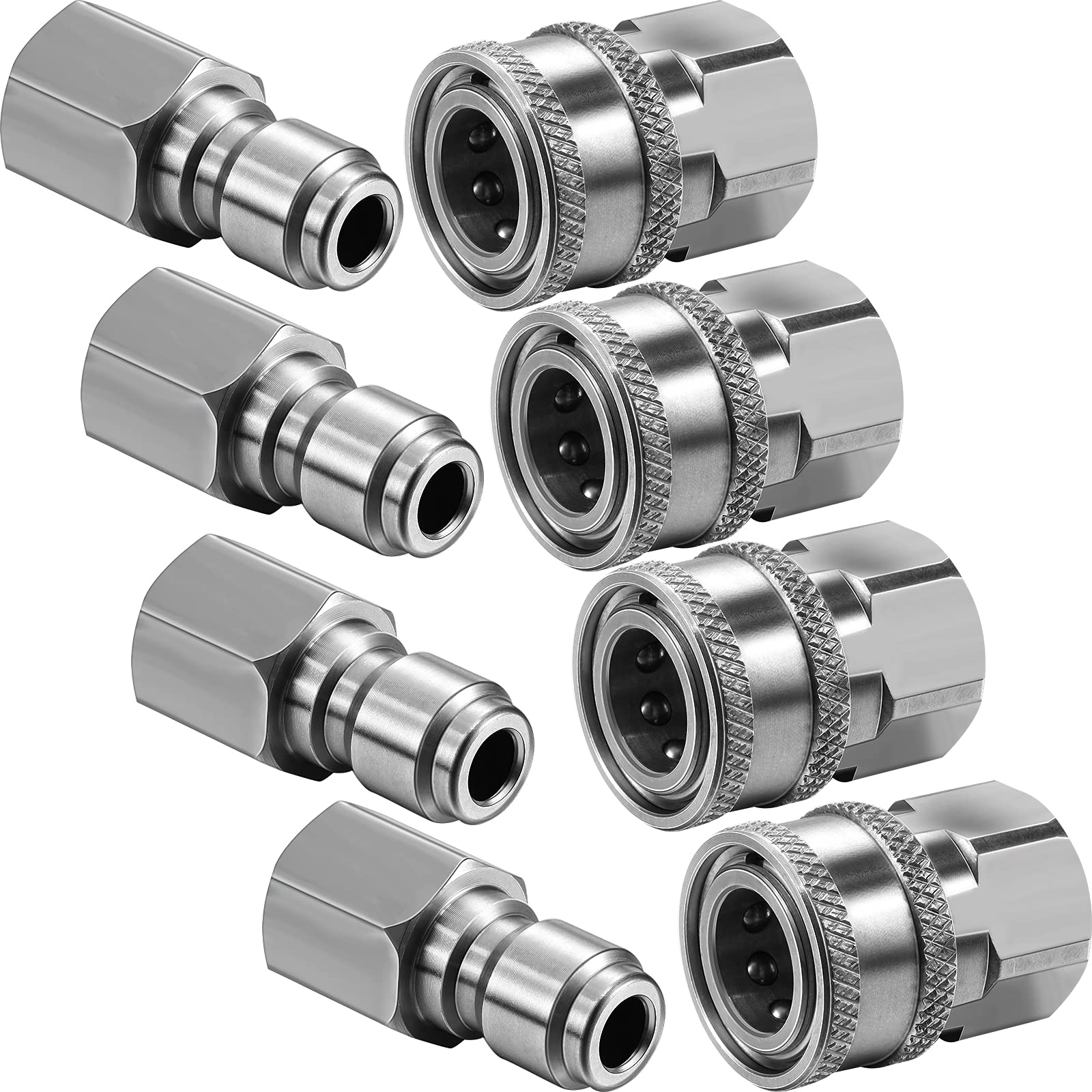 Hotop four-set connector nipples; sturdy fittings for hose and nozzle upgrades.
