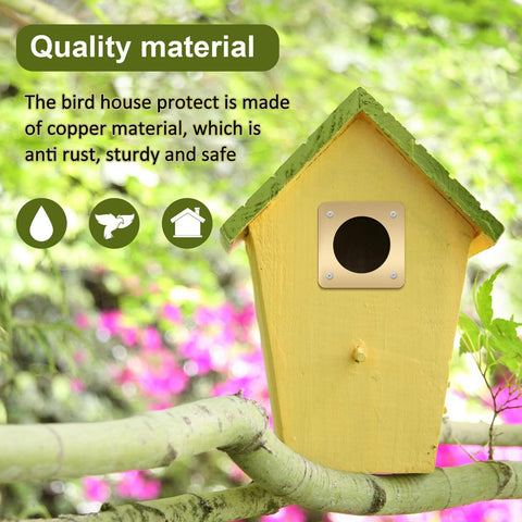 Hotop copper hole protector assembly for birdhouses