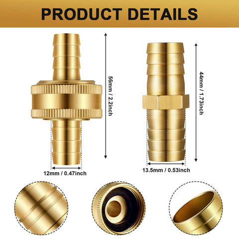 Hotop brass one-half-inch hose mender seals fittings securely
