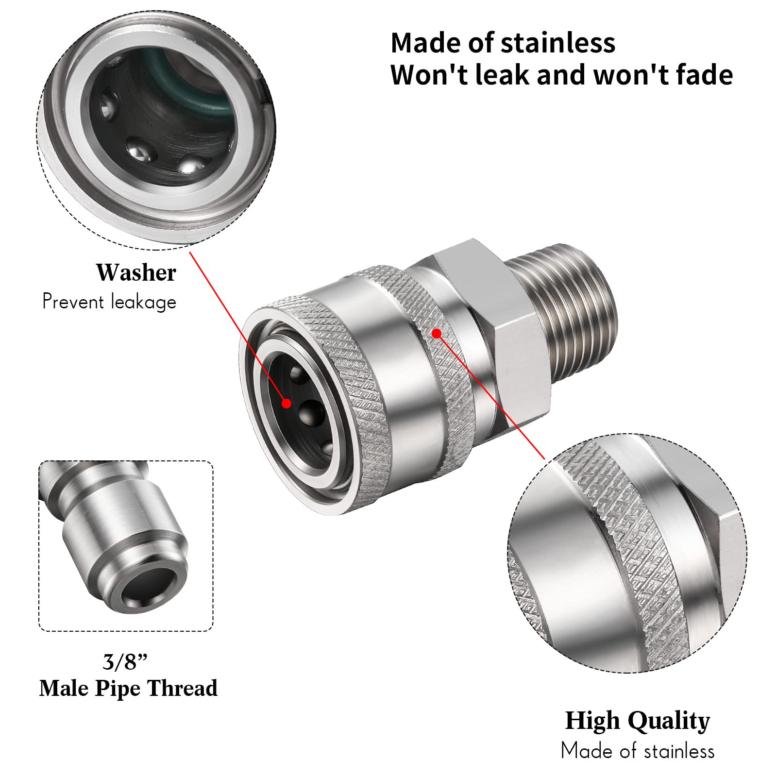 Hotop brass and stainless steel construction for high-pressure use.