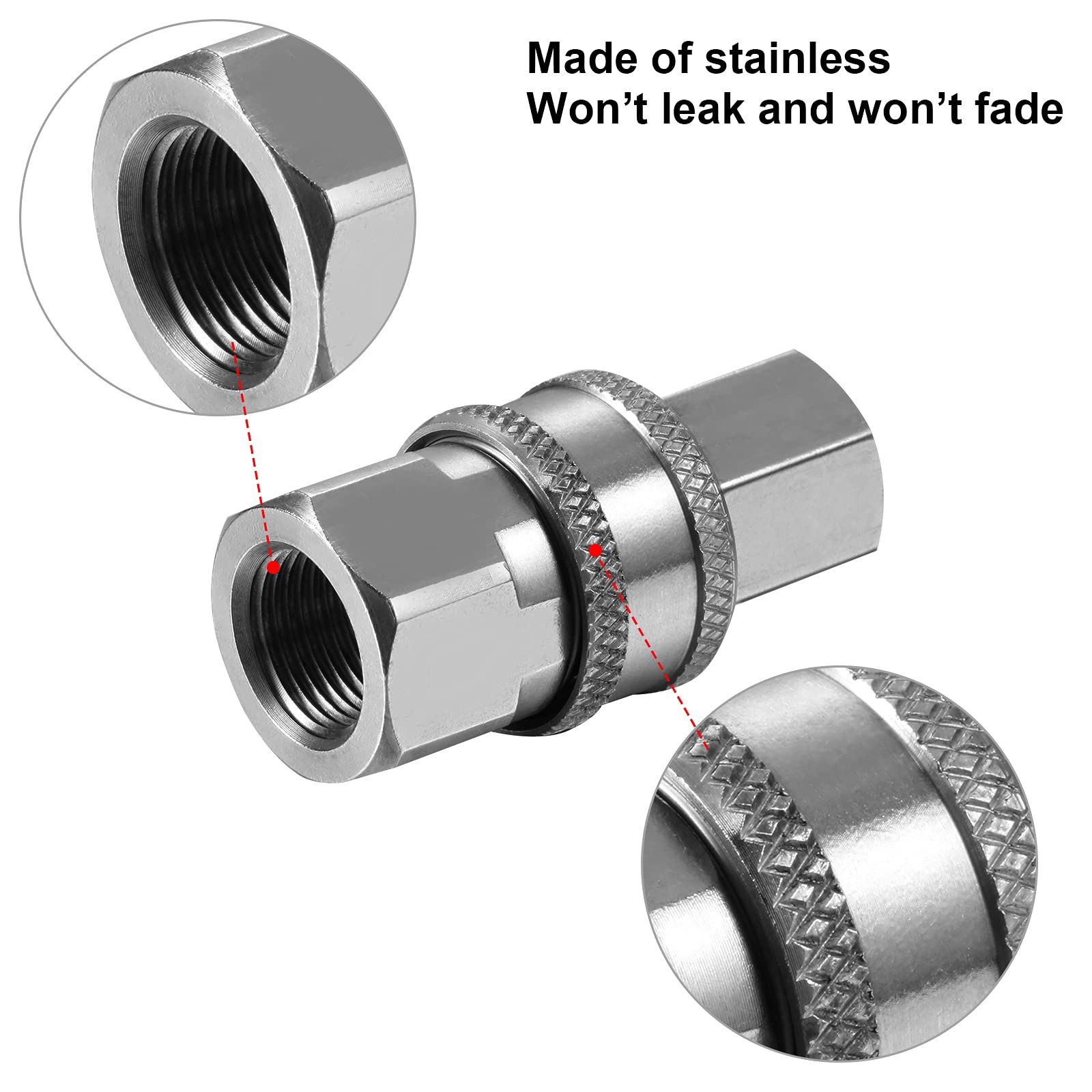 Hotop brass and stainless steel adapter for pressure washers; durable 3/8 inch fittings.