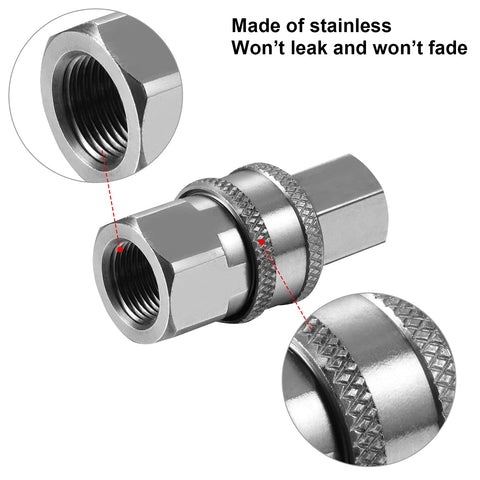 Hotop brass and stainless steel adapter for pressure washers; durable 3/8 inch fittings.