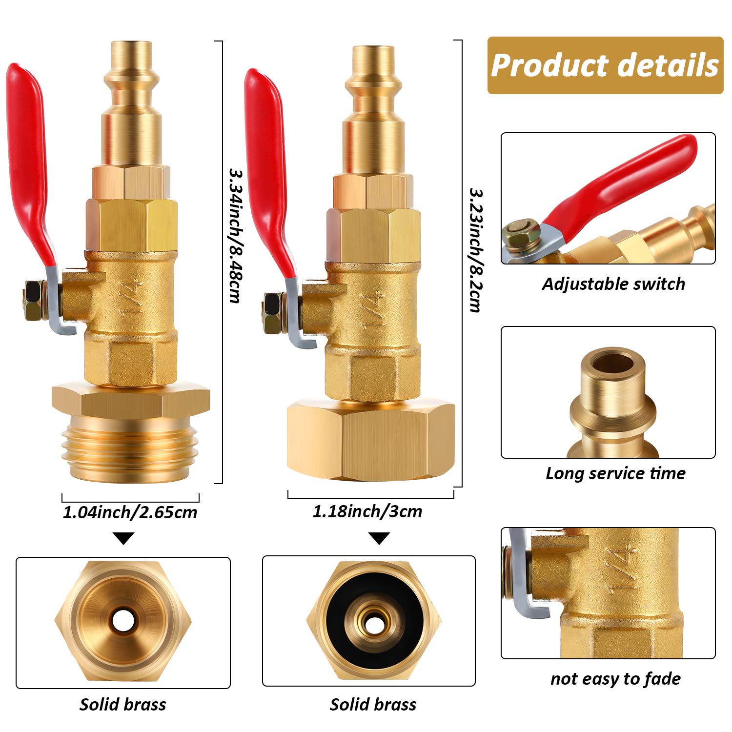 Hotop winterize adapter ball valve close-up for controlled airflow