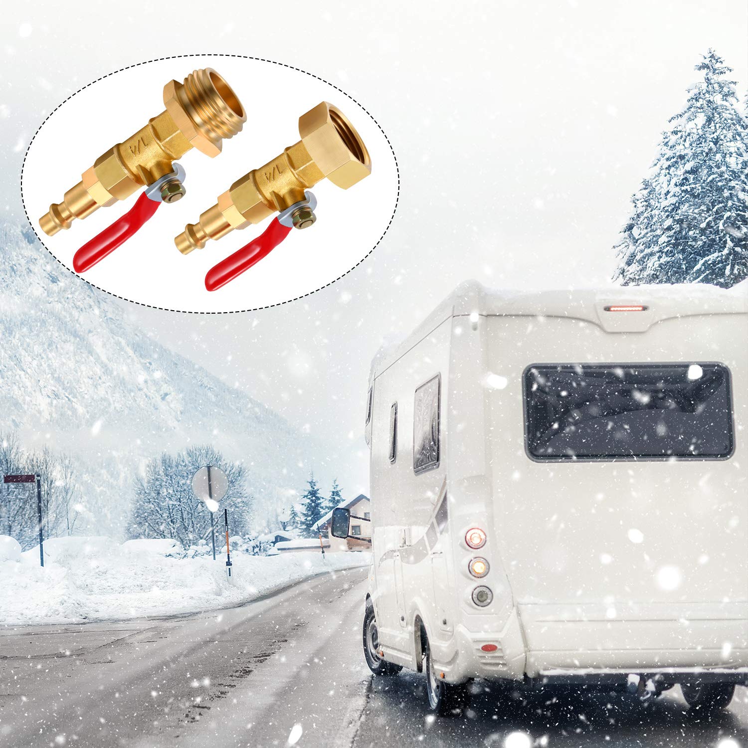 Boat water system winterization with Hotop brass adapter