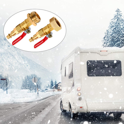 Boat water system winterization with Hotop brass adapter