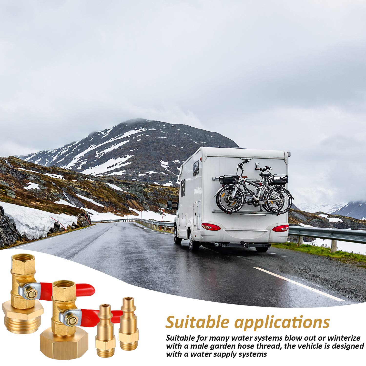 Travel trailer use case for Hotop brass winterize adapter